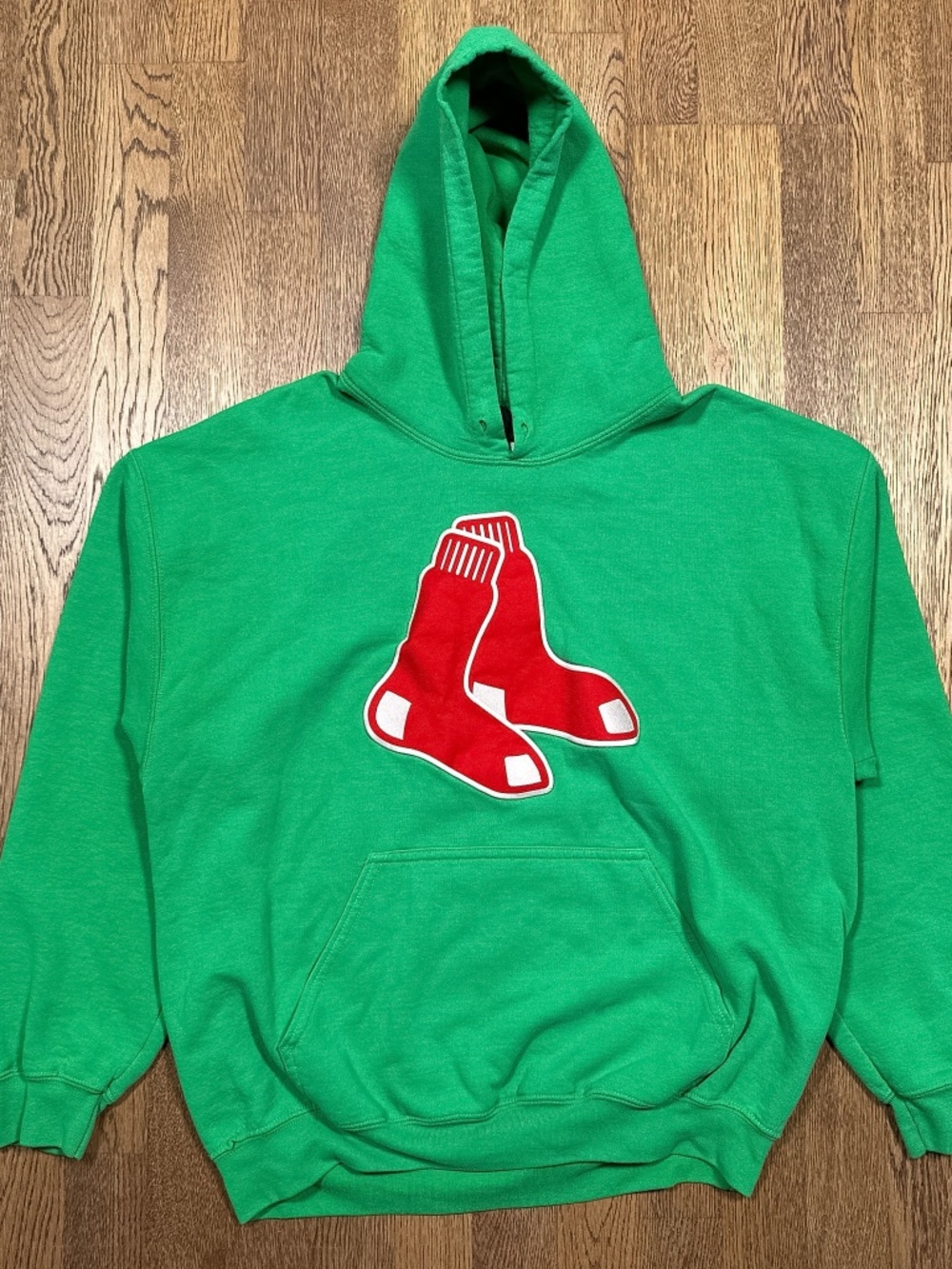 Vintage Y2K Boston Red Sox Bulletin Green St Patricks Day Hoodie Mens Large